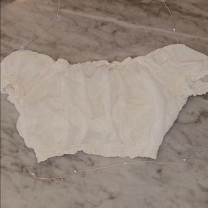 Divided Crop Top In White